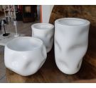 White crushed vase Bassano ceramics