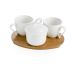 Brandani set 3 pieces coffee and sugar bowl with bamboo base