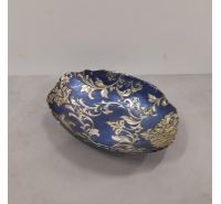 Brandani Danubio Blu oval glass bowl