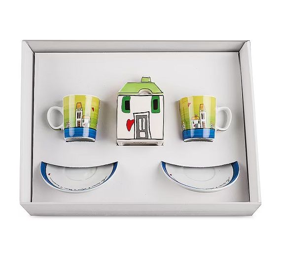 Egan Le Casette set 2 mini mug, tray, sugar bowl