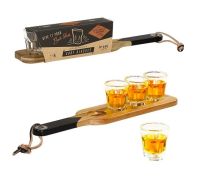 Gentlemen's serving Paddle and Shot Glasses