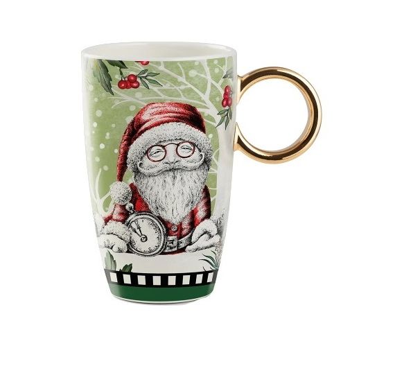 Egan Mug Natale manico dorato