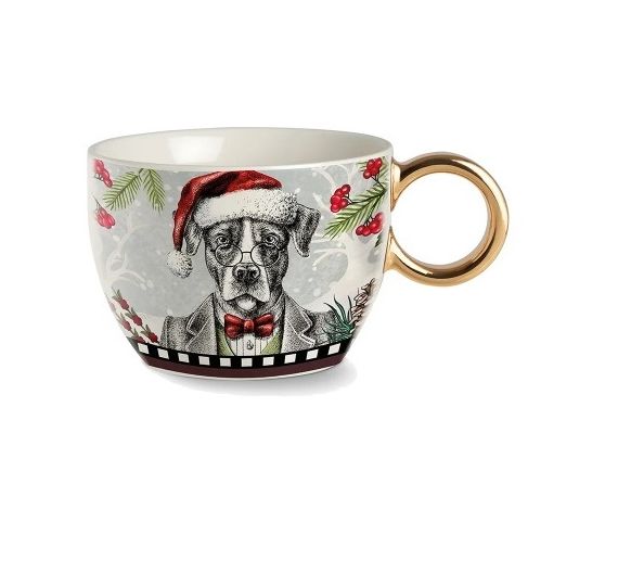 Egan Mug Natale manico dorato