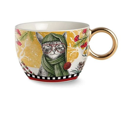 Egan Mug Natale manico dorato